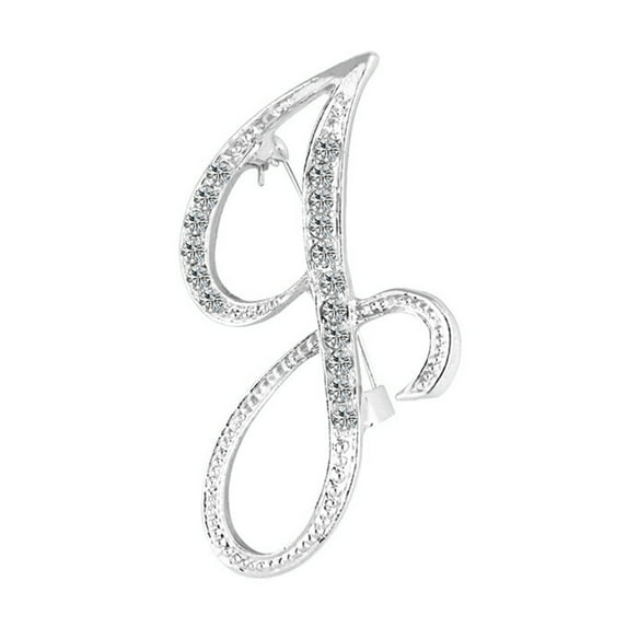 1 Pc Fashion Unisex Rhinestone English Letters Alphabet A-Z Brooch Pin Ornament