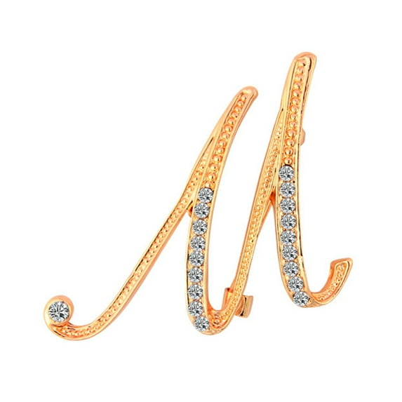 1 Pc Fashion Unisex Rhinestone English Letters Alphabet A-Z Brooch Pin Ornament