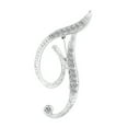thumbnail image 1 of 1 Pc Fashion Unisex Rhinestone English Letters Alphabet A-Z Brooch Pin Ornament, 1 of 8