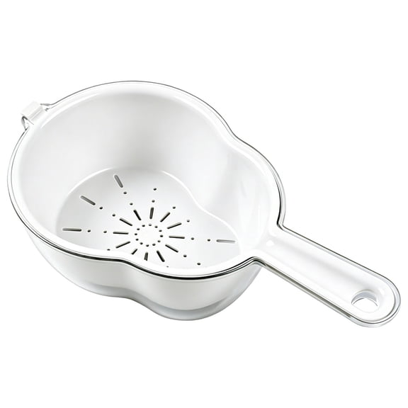 1 Pc Fast Draining Basket, Portable Double Layer Colander, Washing Bowl with Outer Base, Tough Berry Strainer, Food Sieve with Stackable Build for Salad Fruit Vegetable, 10.43x5.9x3.34 inch