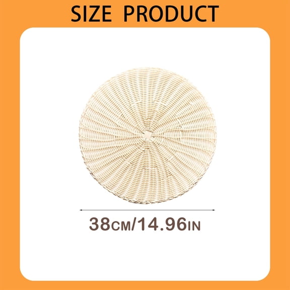 1 Pc Faux Rattan Charger Plates, Table Chargers for Dinner Plates, Round Brown Plate Chargers, Plastic Charger for Table Setting, Wedding Decor, 14.96 Inch, White