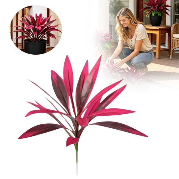 1 Pc Red Leaf Cordyline , Artificial Tropical Greenery for Home Indoor Outdoor Office Home Living Room Patio Greenery Porch Decor Potted Botanical Wall Arrangements & Floral Displays