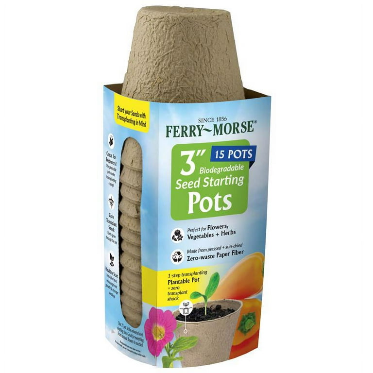 Ferry-Morse 3 in. H X 3 in. W X 3 in. L Plant Pot Seed Starter 15 pk Ferry-Morse 3 in. H X 3 in. W X 3 in. L Plant Pot Seed Starter 15 pk