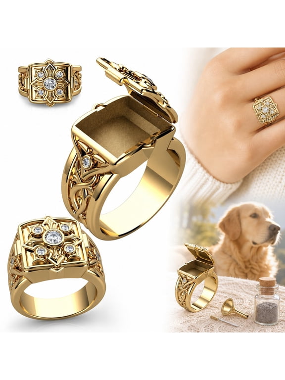 1 Pc Flip Top Ring Gold Tone Size 9 Alloy 2.3 in Jewelry Gift