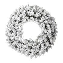 1 Pc Flocked Spruce Wreath Mountain Pine Flocked Artificial Wreath Snow Flocked Christmas Wreath Artificial Decoration Wreath for Front Door Wall Window Indoor Outdoor Christmas Decorations, 15.75"