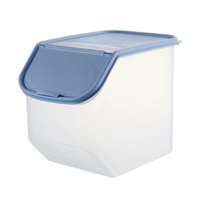 1 Pc Flour Storage Container with Wheels Seal Locking Lid Rice Storage Container Kitchen Rice Fruit Storage Box Barrel Grain Large Capacity Dry Grain, Rice Container, 8.86 Inch, Blue
