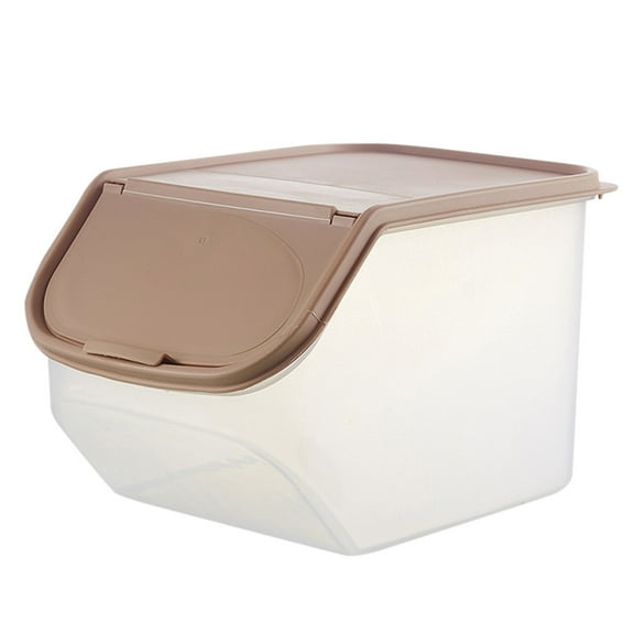 1 Pc Flour Storage Container with Wheels Seal Locking Lid Rice Storage Container Kitchen Rice Fruit Storage Box Barrel Grain Large Capacity Dry Grain, Rice Container, 6.69 Inch, Coffee