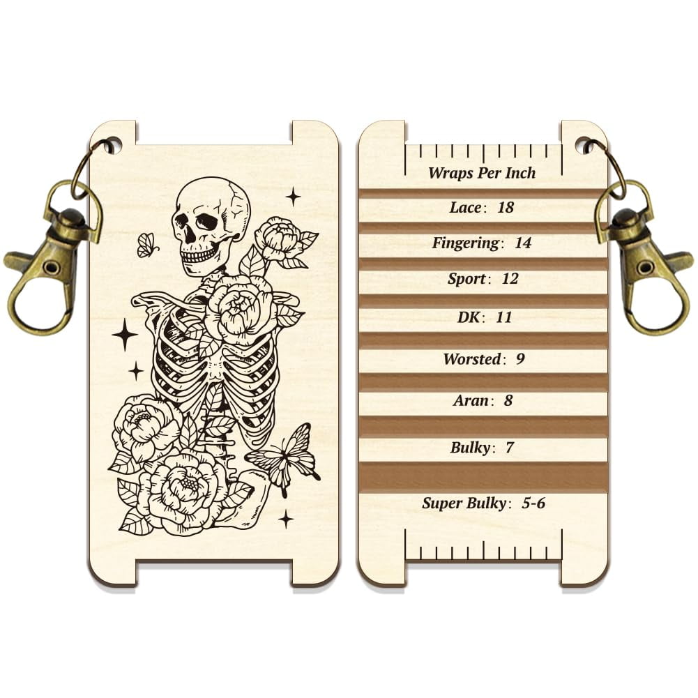 1 Pc Flower Skeleton Spinning Control Card Halloween Yarn WPI Guide