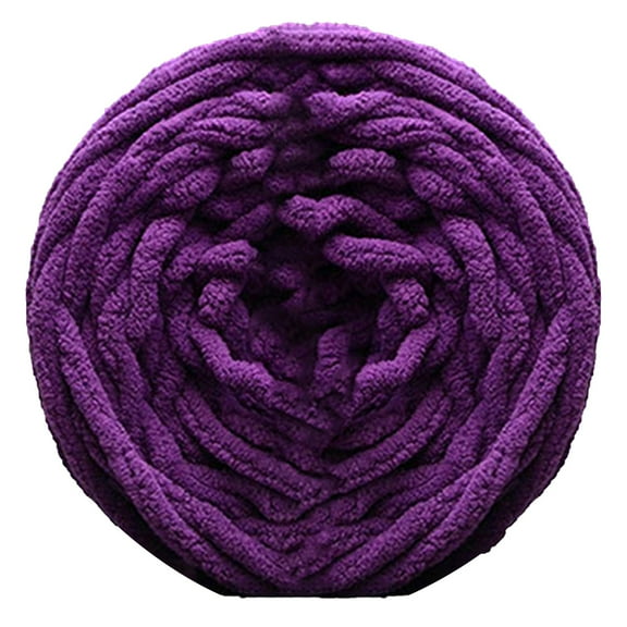 1 Pc Fluffy Chenille Chunky Yarn for Crocheting 100g - People Yarn for Crocheting Soft - Velvet Yarns for Crochet Blanket - Amigurumi Crochet Yarns, 4.72 Inch, Purple
