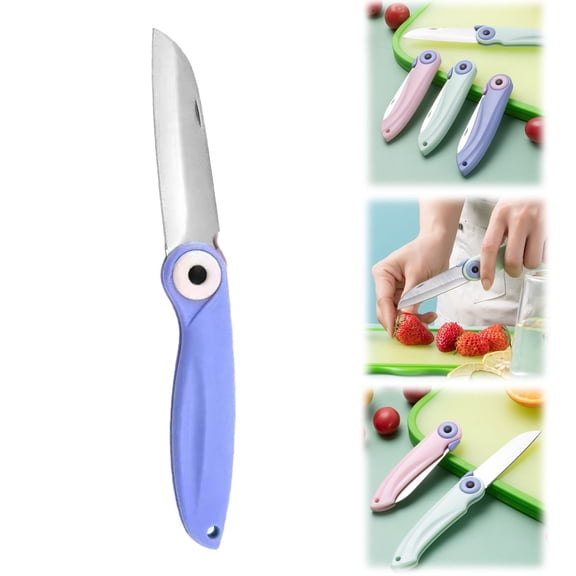 1 Pc Foldable Fruit Knife, Small Paring Knife with Stainless Steel Blade, Easy to Carry Paring Knife, Exquisite and Beautiful Vegetables Knife for for Home Kitchen Travel Picnic Use, 4.33x1.18 inch