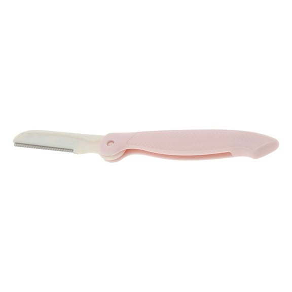 1 Pc Folding Short Version Eyebrow Trimmer for Bathroom Travel Bedroom Pink ABS Stainless Steel
