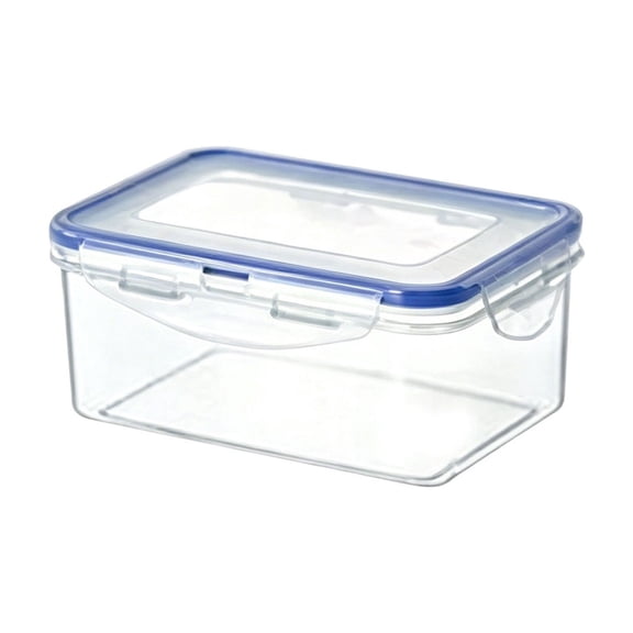 1 Pc Food Storage Containers 4 Sided Locking Lids Airtight Stackable Kitchen Bowls Leak Proof Plastic Lunch Boxes, Ideal for Meal Prep, Lunch & Leftovers, 6.7x4.3x2.8 Inch, Medium