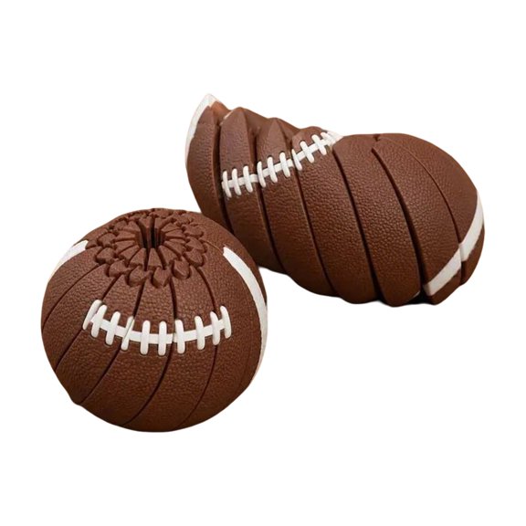 1-Pc Football 3D Printed Kinetic Desk Ornament, Mechanical Interlocking Art Piece, Adult Stress Relief Office Gadget, 2.17" Compact Size Sports Fan Gift