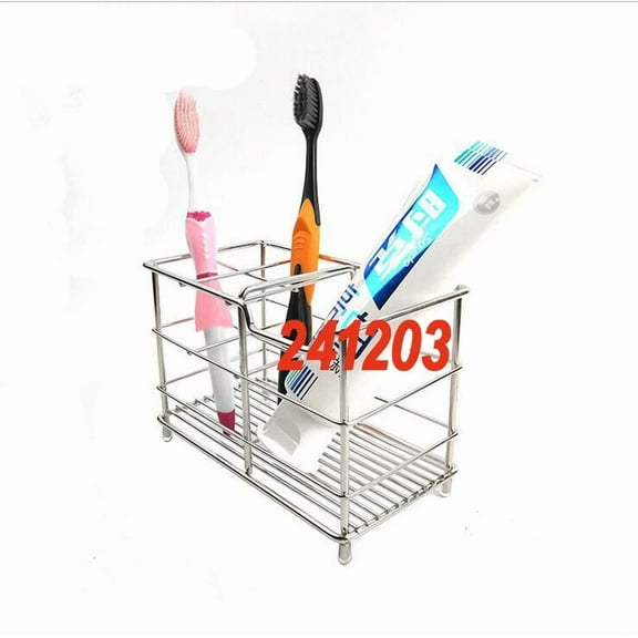1 Pc Full Stainless Toothbrush Toothpaste Holder For Bathroom Portable Us