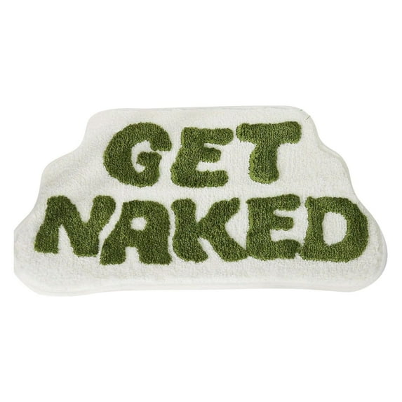 1 Pc Get Naked Bath Mat Cute Bathroom Rugs 15.74"x23.62", Non-Slip Funny Bath Mat Machine Washable Irregular Shaped Shower Rug Water Absorbent Funny Bathroom Decor, E