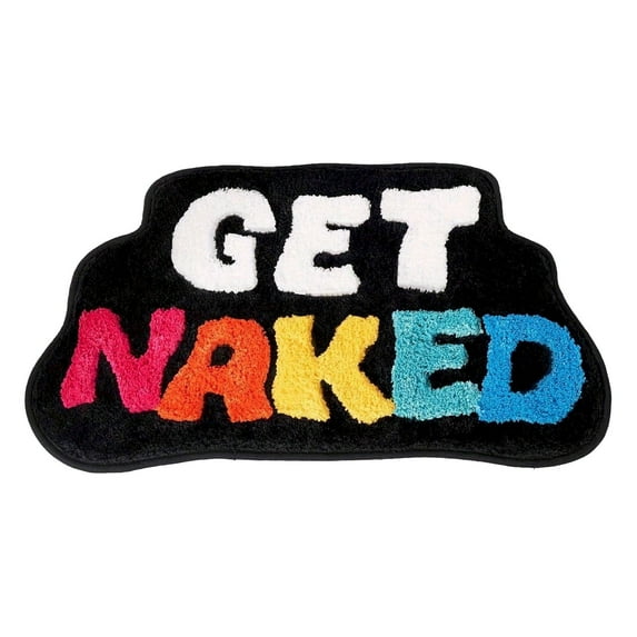 1 Pc Get Naked Bath Mat Cute Bathroom Rugs 15.74"x23.62", Non-Slip Funny Bath Mat Machine Washable Irregular Shaped Shower Rug Water Absorbent Funny Bathroom Decor, F