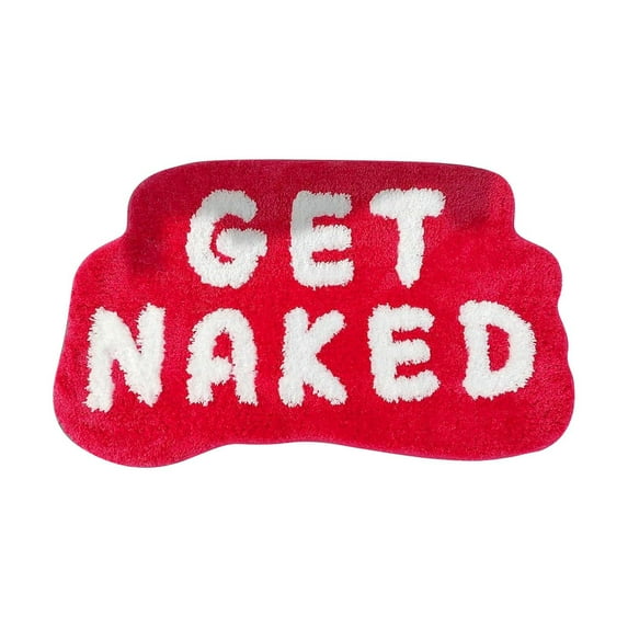 1 Pc Get Naked Bath Mat Cute Bathroom Rugs 15.74"x23.62", Non-Slip Funny Bath Mat Machine Washable Irregular Shaped Shower Rug Water Absorbent Funny Bathroom Decor, C