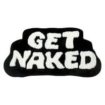 1 Pc "Get Naked" Bath Mat Cute Bathroom Rugs Non Slip Absorbent Bath Rug Irregular Shaped Bath Rug for Bathroom Floor and Shower Funny Decor for Apartment, Machine Washable, 23.62x15.74 Inch, A