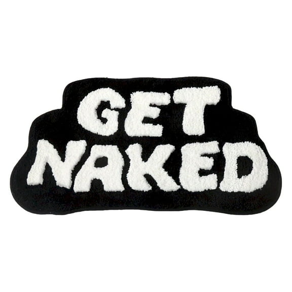 1 Pc "Get Naked" Bath Mat Cute Bathroom Rugs Non Slip Absorbent Bath Rug Irregular Shaped Bath Rug for Bathroom Floor and Shower Funny Decor for Apartment, Machine Washable, 23.62x15.74 Inch, A