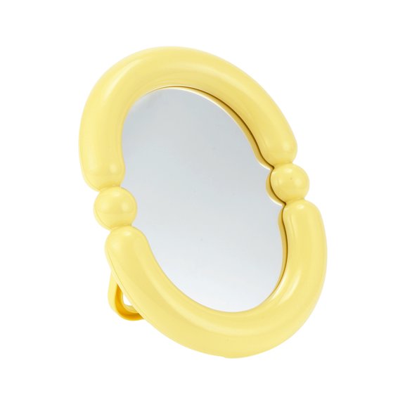 1 Pc Girls Convenient Desktop Cosmetic Mirror for Travel Beauty Parlor Yellow Plastic Glass Mirror
