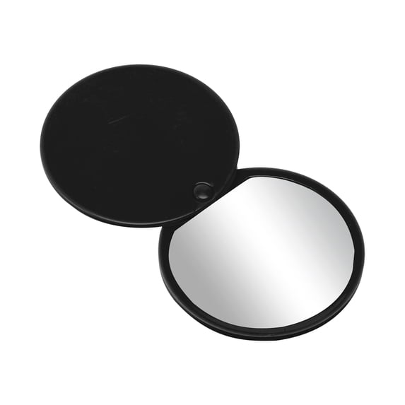 1 Pc Girls Round Cosmetic Mirror Compact Mirror for Business Travel Black Plastic Aluminum Mirror