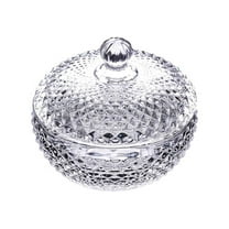 1 Pc Glass Jar with Lid, Candy Cookie Container, Jewelry Box, Glass Candy Storage Box Clear Sugar Dish With Lid Crystal Covered Candy Bowl Apothecary Food Buffet Container Holder, 3.15x3.15 Inch, D