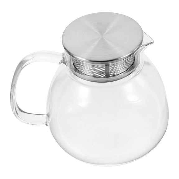 1 Pc Glass Teapot Stovetop, Clear Tea Kettle with Lid, Glass Tea pot with Removable Filter Spout, Teapot Blooming and Loose Leaf Tea Maker Tea Brewer for Camping, 3.1x5.5 Inch, White