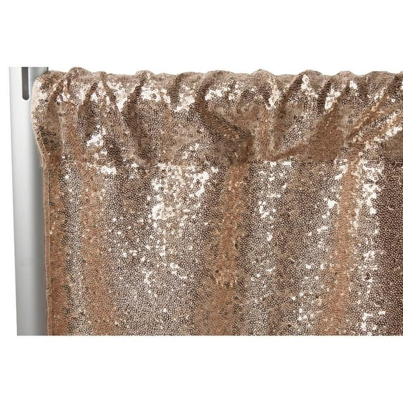 1 Pc, Glitz Sequin 10Ft H X 112" W Drape/Backdrop Panel - Champagne For Wedding, Bridal Shower, Baby Shower, Trade Show Booth, Gala, Or Special Event