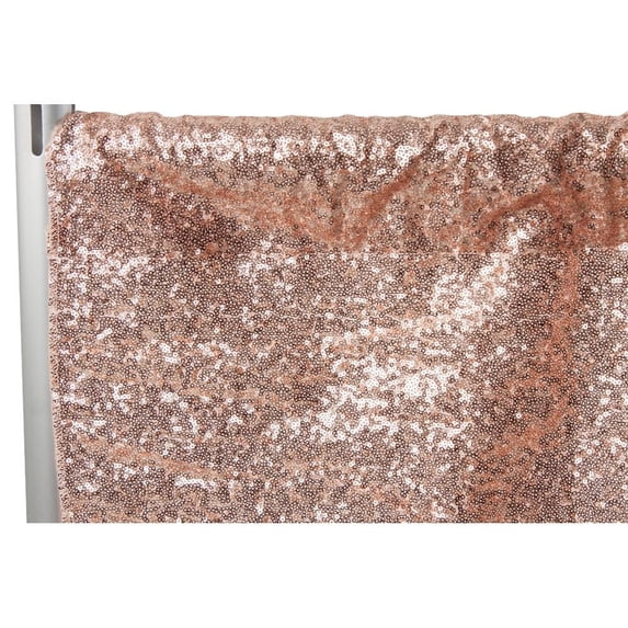 1 Pc, Glitz Sequin 8Ft H X 112" W Drape/Backdrop Panel - Blush/Rose Gold For Wedding Or Special Event Decor
