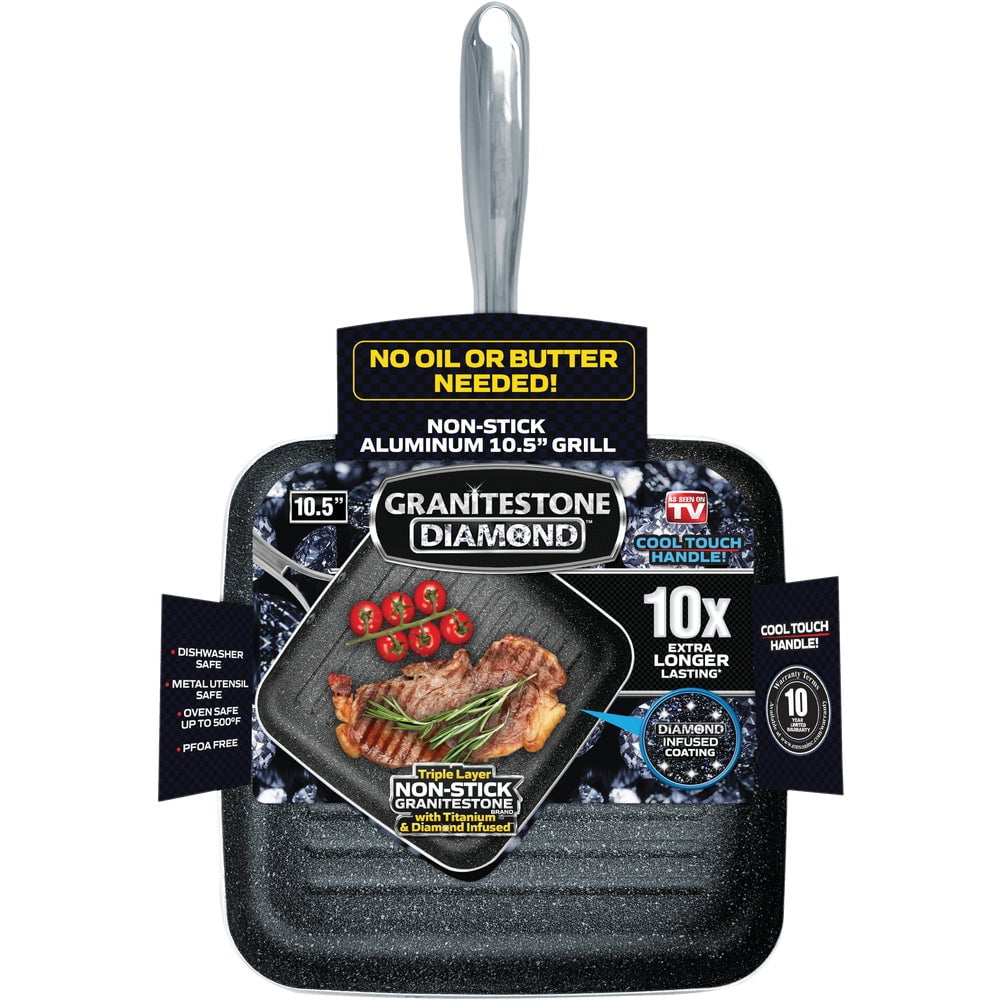 1 Pc Granitestone Diamond 11 In. Non-Stick Grill Pan