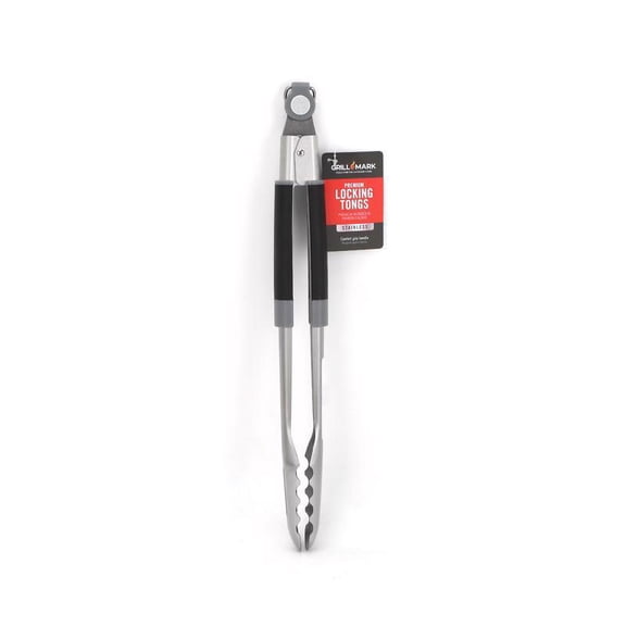 1 Pc, Grill Mark Stainless Steel Black/Silver Grill Tongs 1 Pk