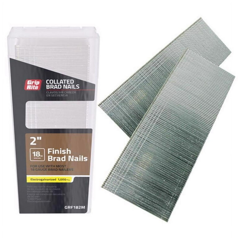 2 in. 18 GA Galvanized Brad Nails, 1,000 Pc. 2 in. 18 GA Galvanized Brad Nails, 1,000 Pc.