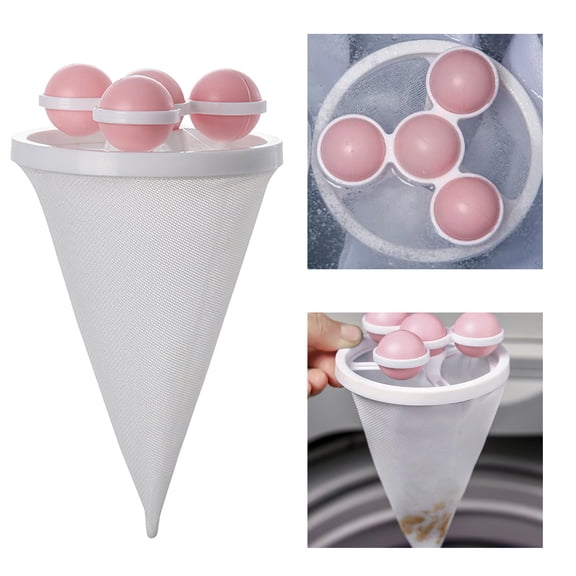 1 Pc Hair Filter Bag Lint Catcher Washing Machine Lint Catcher Floating Hair Filter for Washing Machine Pet Hair Catcher for Washing Machines, 3.62"x6.89", Pink