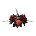 thumbnail image 1 of 1 Pc Halloween Decor Candle Ring Wreath Inner 3" Fall Candle Rings Wreaths Gothic Artificial Pumpkin Maple Leaf Candle Holder Rings with Berries for Pillar Candles, 13.8 Inch, A, 1 of 8
