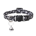 thumbnail image 1 of 1‑Pc Halloween Printed Pet Collar with Bow & Bell, Black, 7‑11In Adjustable Detachable Polyester Collar for Cats Small Dogs, 1 of 1