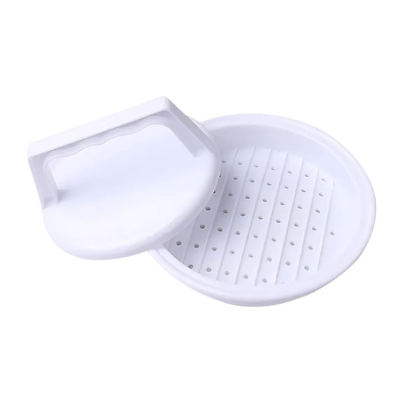 1 Pc Hamburger Press Patty Maker Plastic Burger Press Mold Burger Mold Tool with Storage Container Hamburger Patty Mold for Meat & Veggie Burgers, Kitchen, 5.12x1.97 Inch, White