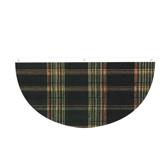 1 Pc Hanging Decor Semi Circular Flag Fade Resistant Banner With 3 Grommets For Porch Fence Wall Patio Garden Home 1.5x3 Ft Springgreen Buffalo Plaid Check Tartan Scotland_99154_3