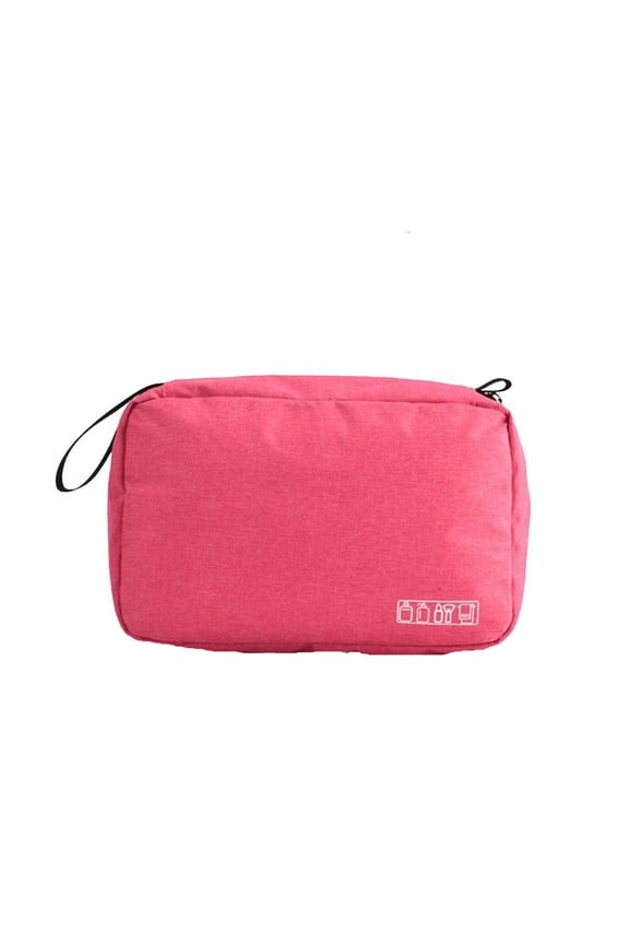 1 Pc Hanging Toiletry Bag — 9.7in x 3in x 5.1in, Clear Travel Cosmetic Case with Hook, Large Capacity Organizer for Toiletries & Makeup(Hot Pink)