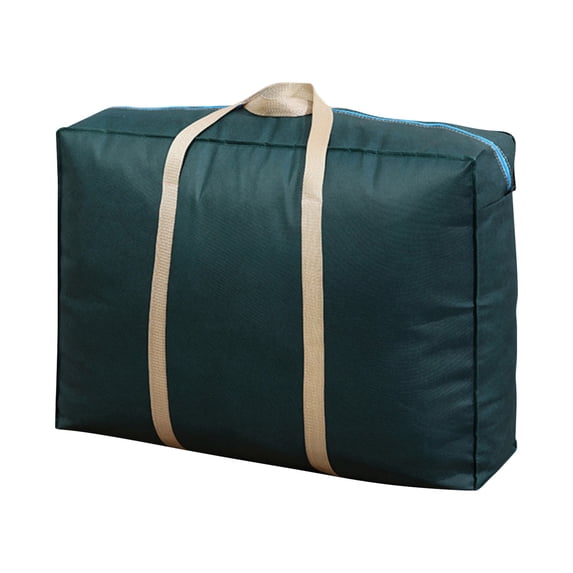 1 Pc Heavy Duty Moving Storage Bag, Extra Large Packing Tote with Zipper Reinforced Handles, 48x32x23cm, Green