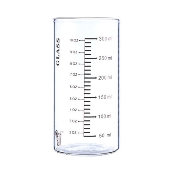 1 Pc High Borosilicate Glass Measuring Cup, Glass Measuring Beaker Measuring Shot Glass with Measuring Lines for Kitchen or Restaurant, Easy to Read, 5.12x2.56 Inch, Black