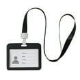 thumbnail image 1 of 1 Pc Horizontal Badge Holder, Plastic Card Case Protector Pouch with Clear Window for Office School ID Credit Cards and Proximity Key Cards Double-Sided Transparent Name Badge Holder, 1 of 2