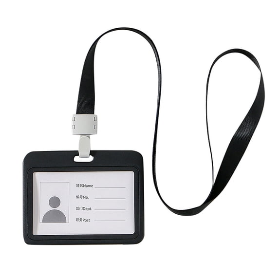 1 Pc Horizontal Badge Holder, Plastic Card Case Protector Pouch with Clear Window for Office School ID Credit Cards and Proximity Key Cards Double-Sided Transparent Name Badge Holder