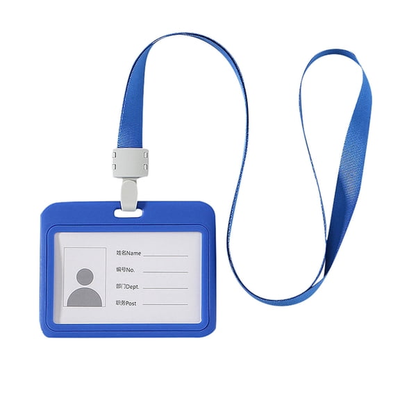 1 Pc Horizontal Badge Holder, Plastic Card Case Protector Pouch with Clear Window for Office School ID Credit Cards and Proximity Key Cards Double-Sided Transparent Name Badge Holder
