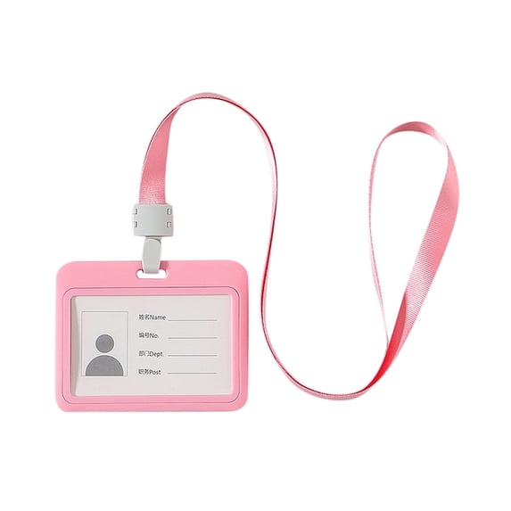 1 Pc Horizontal Badge Holder, Plastic Card Case Protector Pouch with Clear Window for Office School ID Credit Cards and Proximity Key Cards Double-Sided Transparent Name Badge Holder