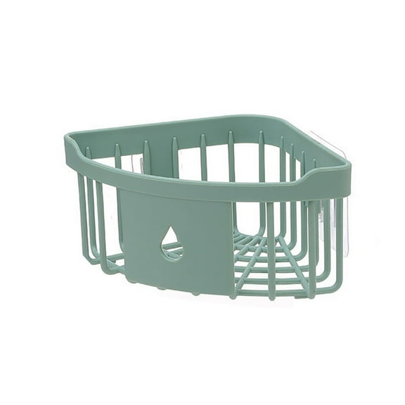 1 Pc Household Bathroom Rack, Multifunctional Adhesive Storage Rack, Kitchen Corner Shower Rack, Wall-Mounted Shampoo Rack for Kitchen, Bathroom, 3.54x7.87x5.51 Inch, Light Green