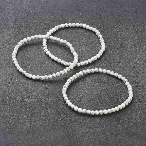 1 Pc Howlite Beaded Stretch Bracelet Modern Unisex Multilayered Bracelet Set for Men Women Party Favors Trendy Costume Jewelry Gifts for DIY