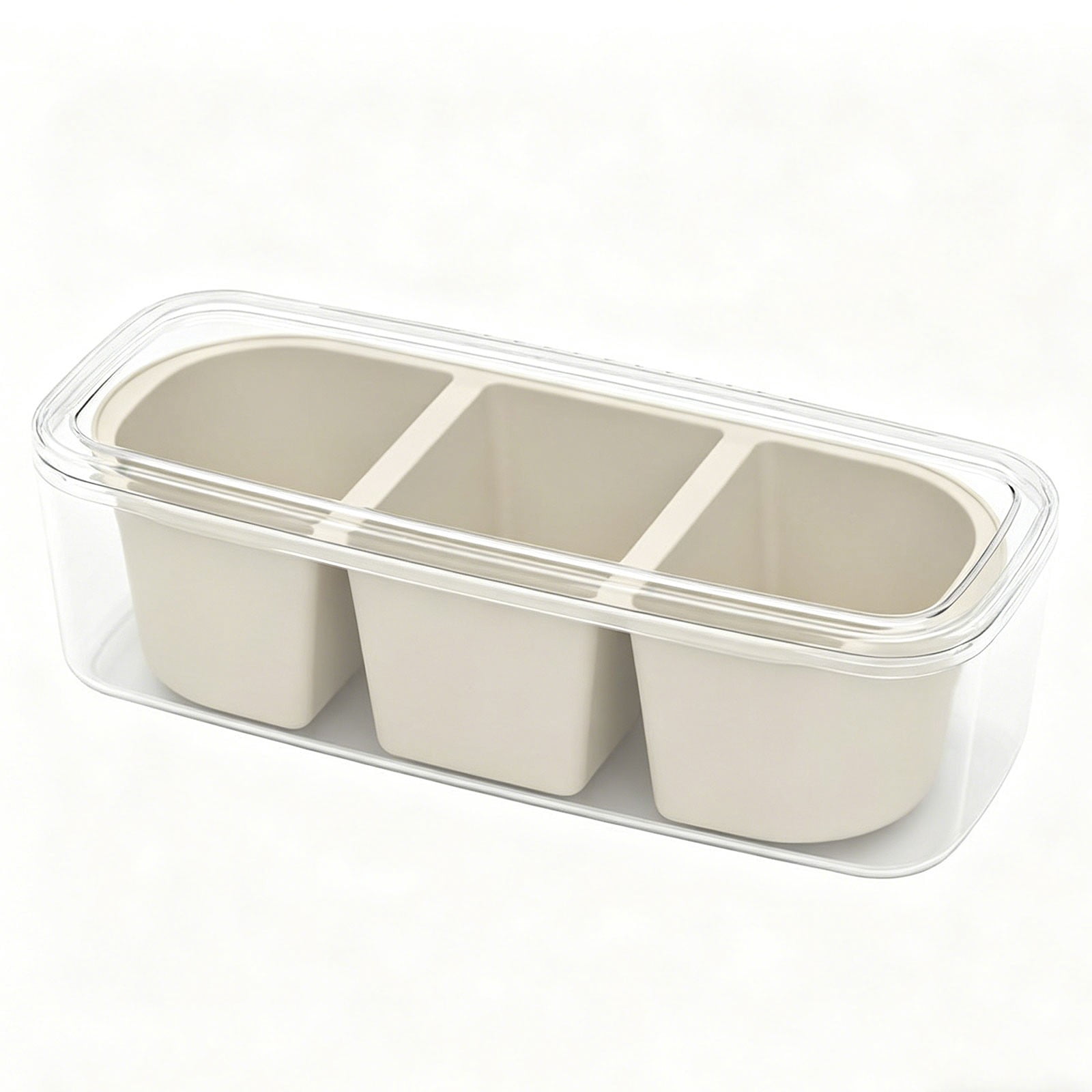 1 Pc Ice Cube Tray with Lid, Stackable Silicone Ice Trays, Easy Release Flexible Ice Cube Molds, for Kitchen, RV, Coffee, Soup and Food, 7.9x3.9x3.9 inch