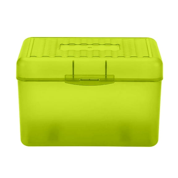 1 Pc Index Card Holder Box, Durable Plastic Storage Box Tool Organizer Card Box Organizer Case Flash Note Card Holder Notecard Box Organizer Box for Filling Card, Notes, Recipes, 5.71"x3.54", Yellow