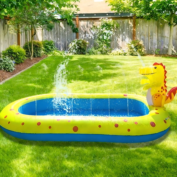 1 Pc Inflatable Dinosaur Sprinkler Pool, Cute Dinosaur Pool Float, Blow Up Summer Beach Swimming Pool Party Lounge Raft Outdoor