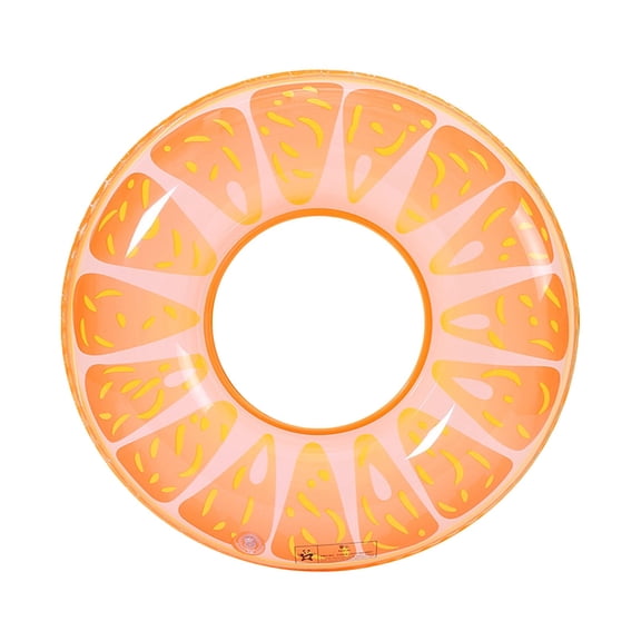 1 Pc Inflatable Pool Float, 19.6" Orange Fruit Swim Ring for Aged 2-4, Safe PVC Swimming Circle for Shallow Water, Orange